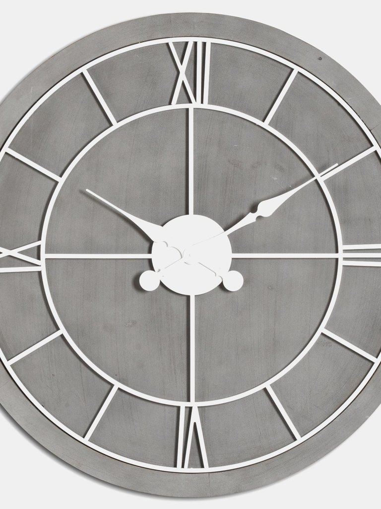Williston Wall Clock - Silver/Gray - 60cm x 5cm x 60cm