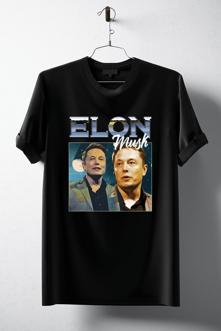 90's Style Elon Musk T-Shirt - Black