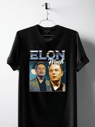 90's Style Elon Musk T-Shirt - Black
