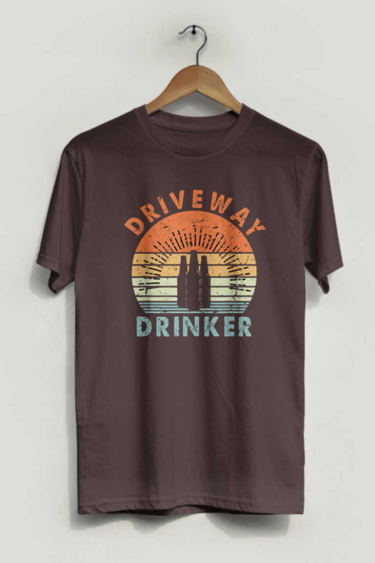 Driveway Drinker T-Shirt - Brown