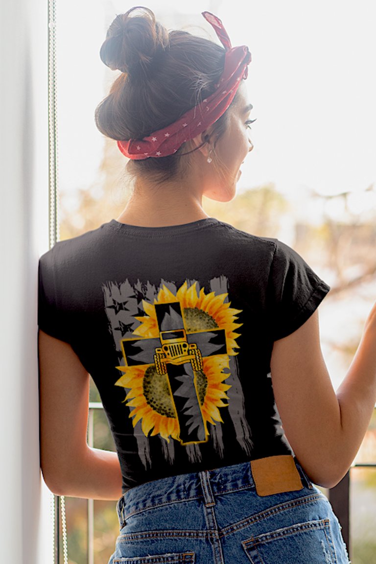 Exotic Sunflower Jeep T-Shirt - Black