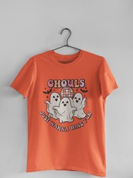 Ghouls Just Wanna Have Fun 80s Halloween Pop Culture T-Shirt - Coral