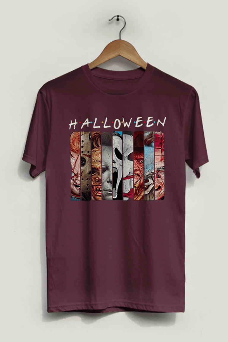 Halloween Villains T-Shirt - Maroon