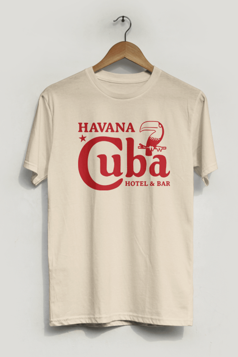 Havana Cuba Hotel and Bar T-Shirt - Natural