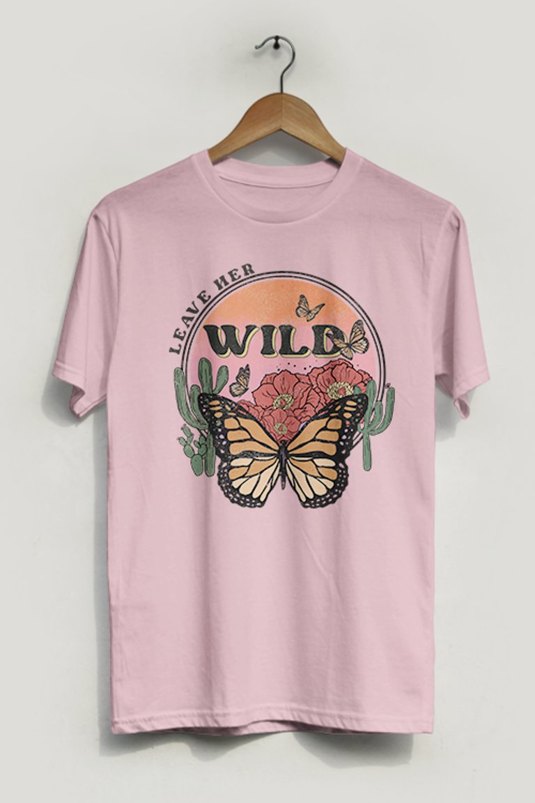 Leave Her Wild Vintage Tee - Pink
