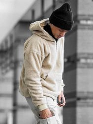 Loose Zipper Polyester Pocket Hoodie