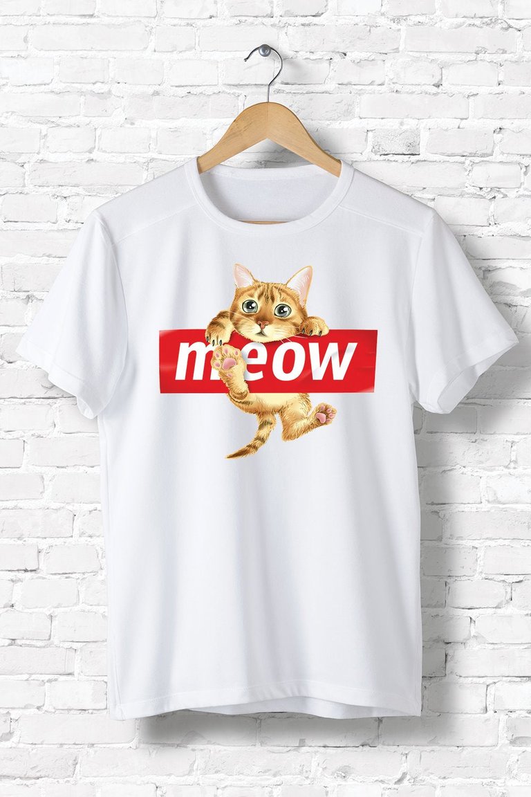 Meow Cat T-shirt - White