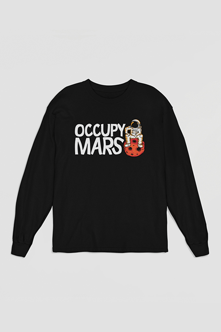 Occupy Mars Long Sleeve T-Shirt - Black