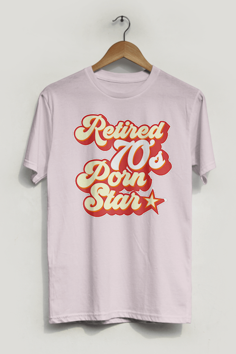 Retired 70's Pornstar Retro T-Shirt - Soft Pink