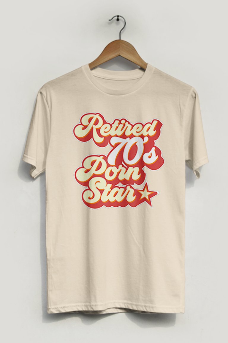 Retired 70's Pornstar Retro T-Shirt - Cream