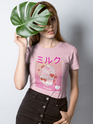 Retro 90's Japanese Kawaii Strawberry Milk Tee