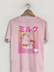 Retro 90's Japanese Kawaii Strawberry Milk Tee - Pink