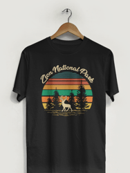 Retro Zion National Park T-Shirt - Black