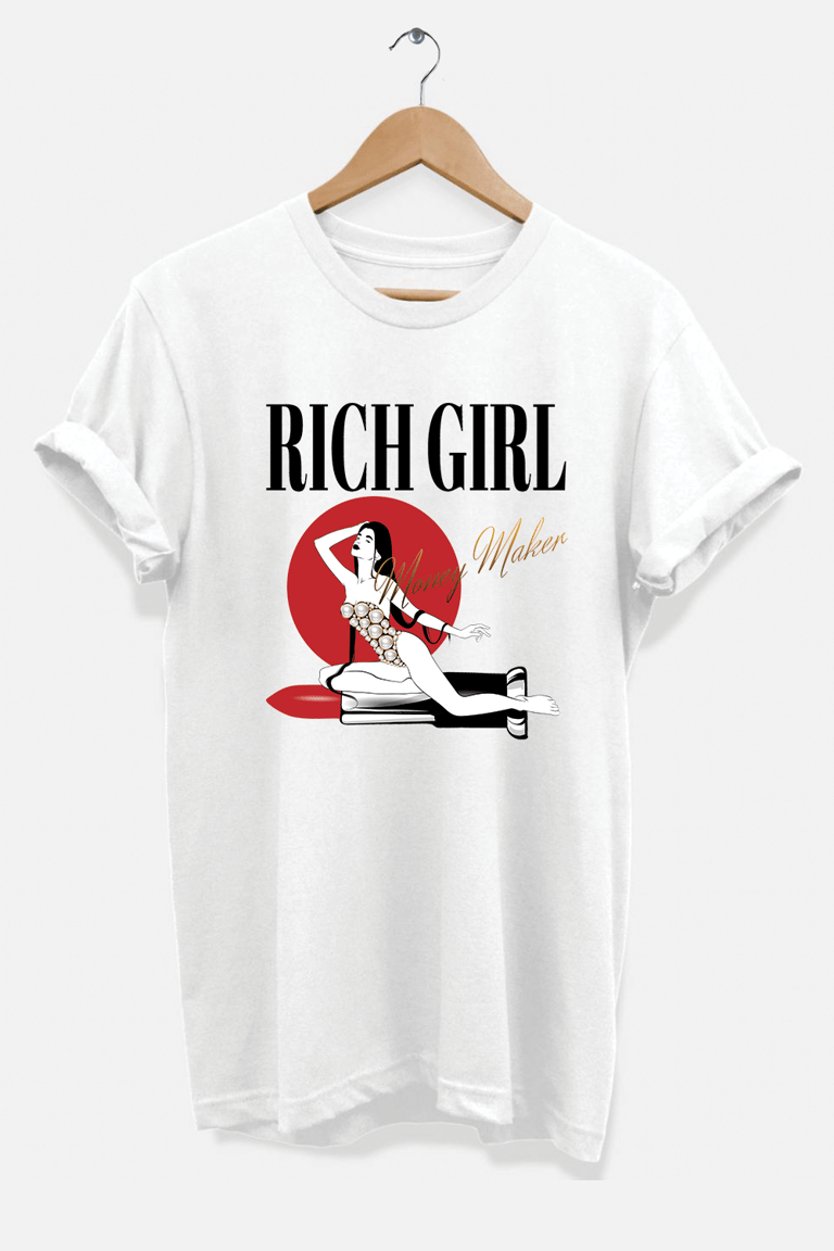Rich Girl Money Maker T-Shirt - White