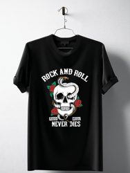 Rock And Roll Skull T-Shirt - Black