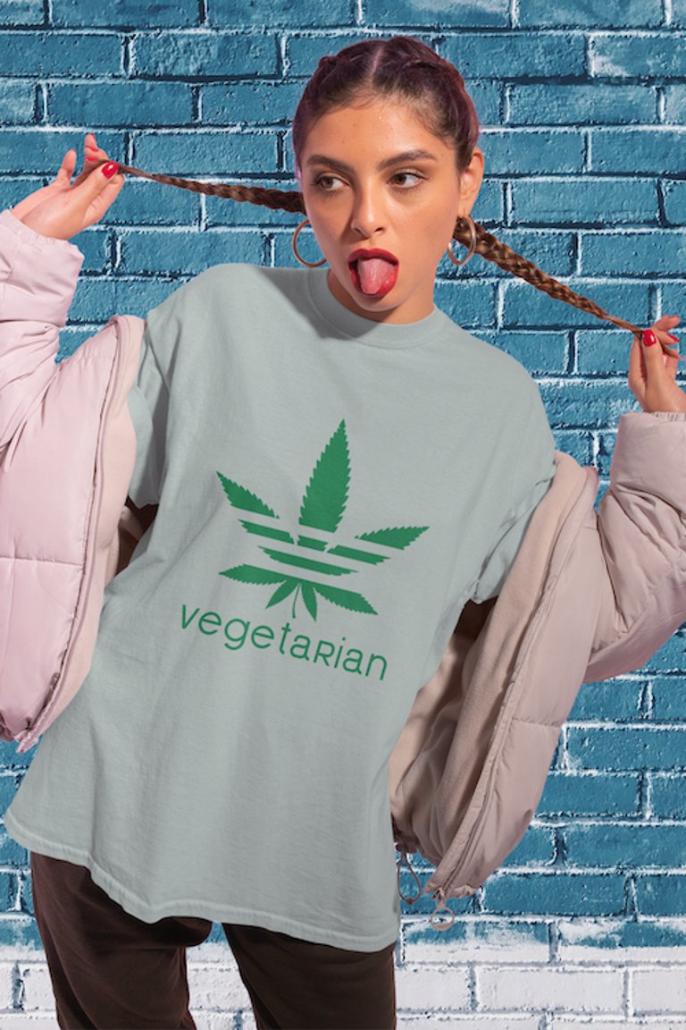 Vegetarian Weed Leaf Tee