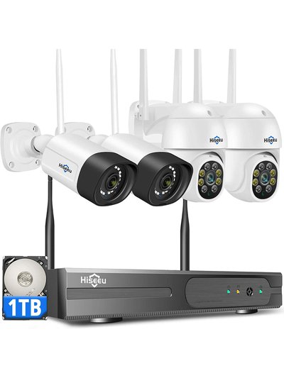 Hiseeu House And Commercial Camera Equipment Kit System With A 8-Channel 3MP NVR And 4 3MP Wireless IP66 Waterproof Camera product