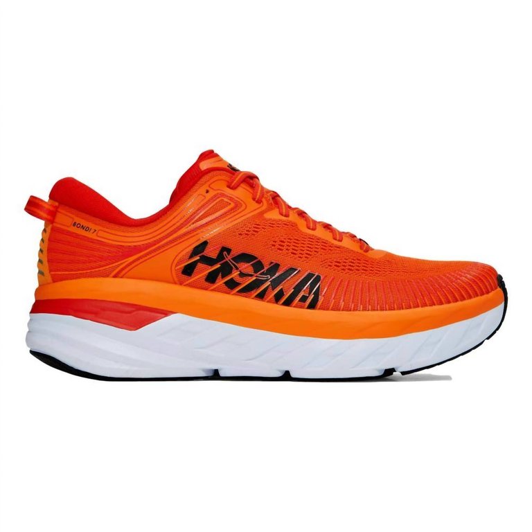 Men's Bondi 7 Running Shoes In Persimmon Orange/ Fiesta - Persimmon Orange/ Fiesta