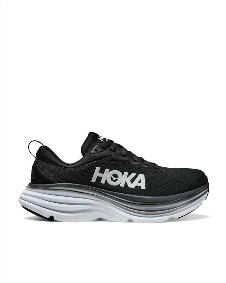 Men's Bondi 8 Running Shoes In Black/White - Black/White