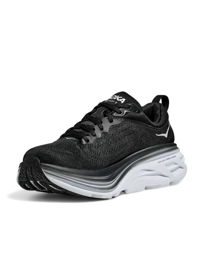 Men's Bondi 8 Running Shoes In Black/White