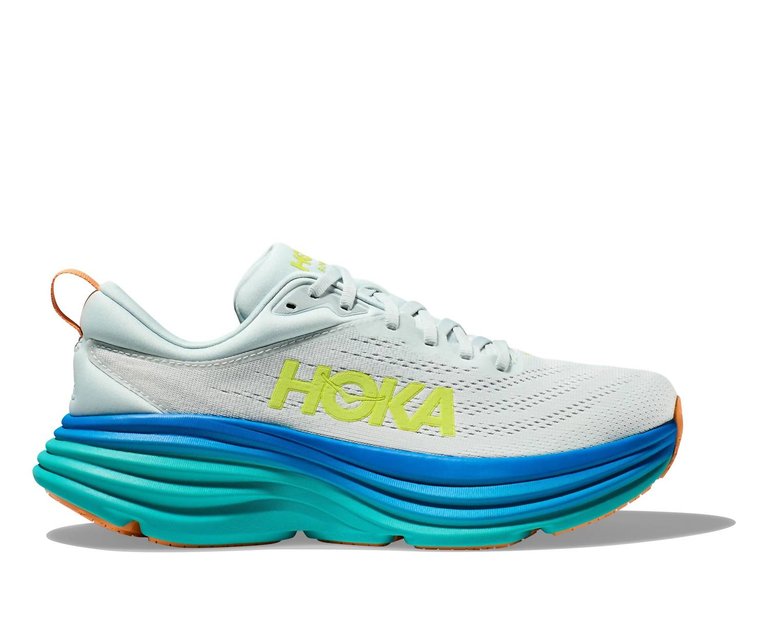 Men's Bondi 8 Running Shoes In Ice Flow/Bit Of Blue - Ice Flow/Bit Of Blue