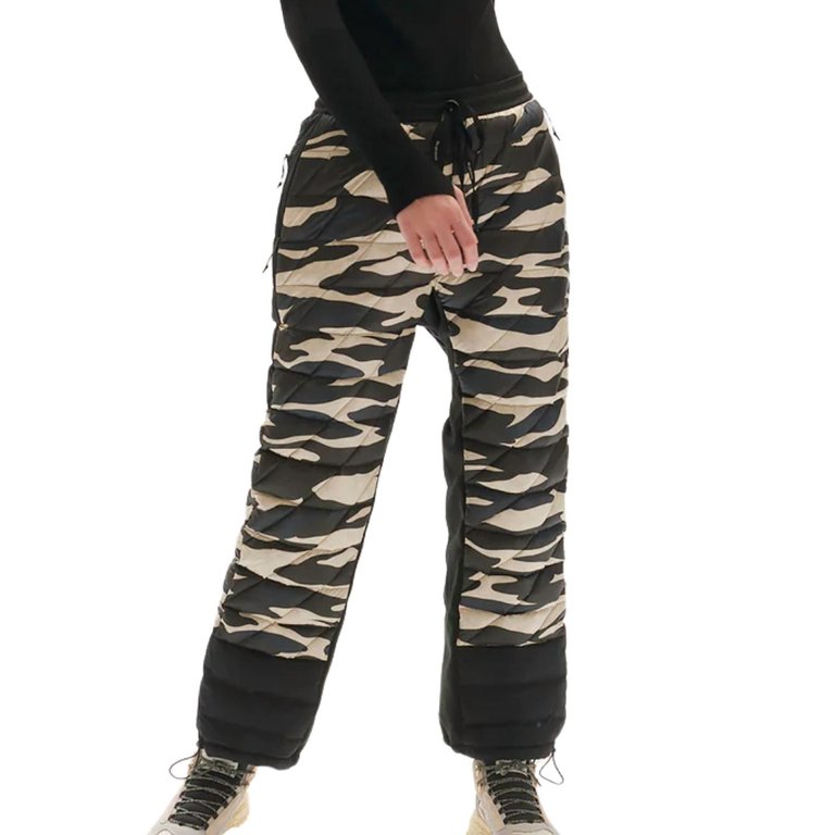 Hybrid Down Sweatpants In Zebra - Zebra