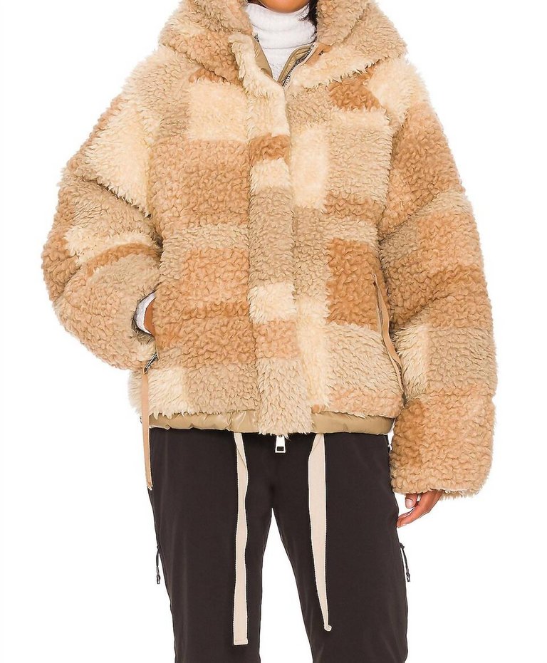 Sherpa Down Puffer Jacket In Natural Mix