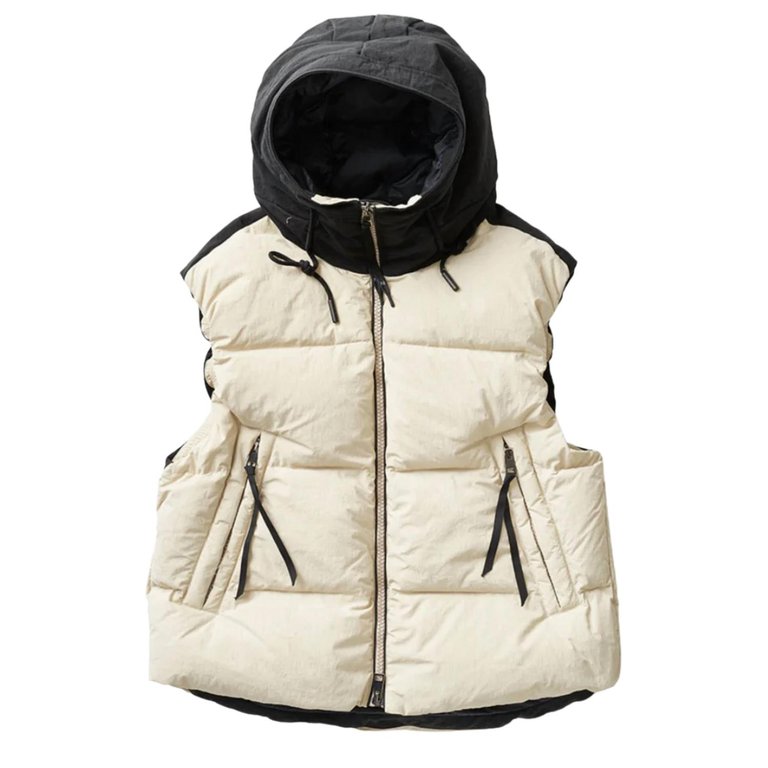 Women's Hooded Down Vest In Canvas - Canvas