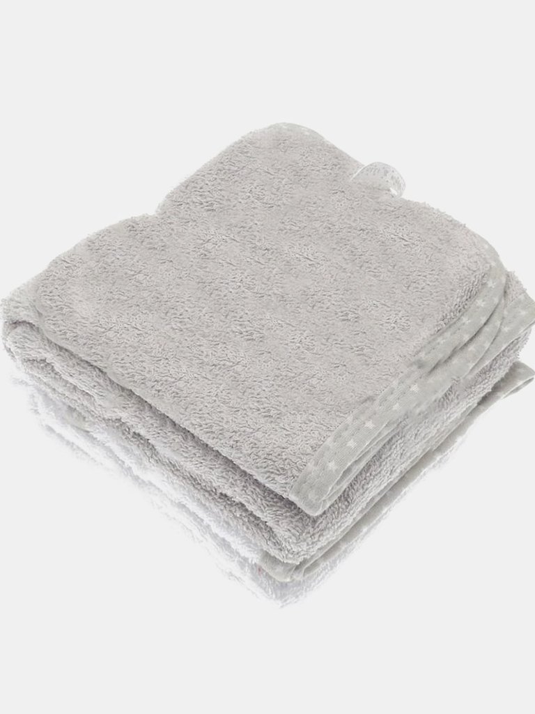 Baby Elli & Raff Hooded Towel Pack of 2 - One Size - Gray/White
