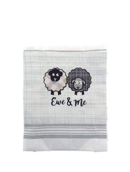 Ewe & Me Bibbed Apron - One Size - White/Gray