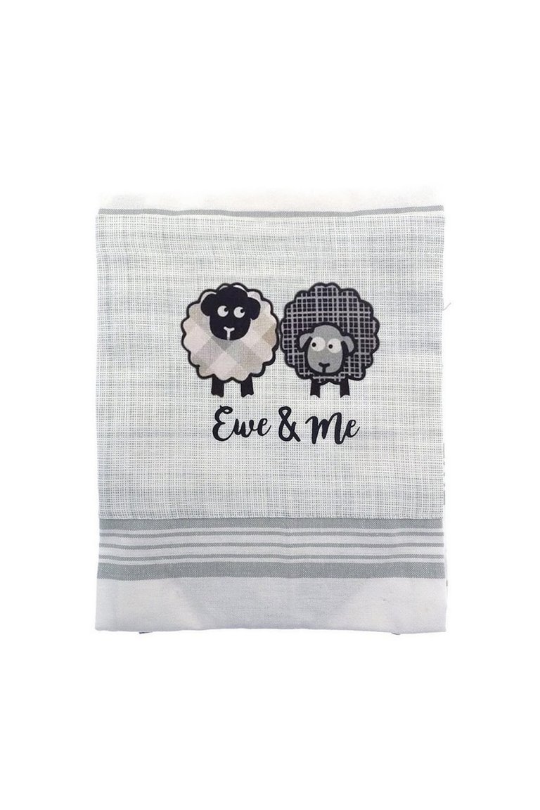 Ewe & Me Bibbed Apron - One Size - White/Gray