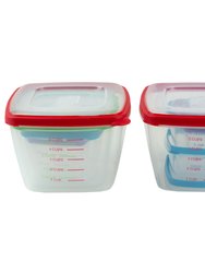 16 Piece Nesting Plastic Food Storage Container Set with Multi Color Snap On Lids