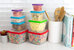 16 Piece Nesting Plastic Food Storage Container Set with Multi Color Snap On Lids