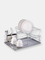 2-Tier 3 Piece Steel Dish Drainer