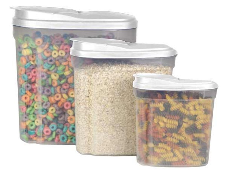 3 Piece Plastic Cereal Containers