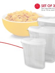 3 Piece Plastic Cereal Containers