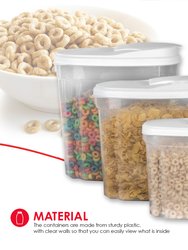 3 Piece Plastic Cereal Containers