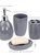 4 Piece Bath Accessory Set, Grey