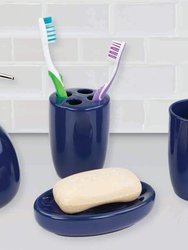 4 Piece Bath Accessory Set, Navy