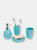 4 Piece Bath Accessory Set, Turquoise