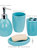 4 Piece Bath Accessory Set, Turquoise