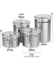 4 Piece Stainless Steel Canister Set