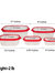 5 Piece Spill-Proof  Rectangle Plastic Food Storage  Container with Ventilated, Snap-On  Lids, Red