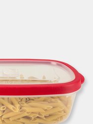 5 Piece Spill-Proof  Rectangle Plastic Food Storage  Container with Ventilated, Snap-On  Lids, Red