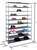 50 Pair Non-Woven Multi-Purpose Stackable Free-Standing Shoe Rack, Grey