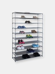 50 Pair Non-Woven Multi-Purpose Stackable Free-Standing Shoe Rack, Grey