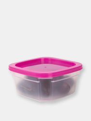 7 Piece Plastic Food Storage Container Set with Multi-Colored Lids