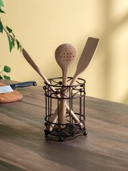 Arbor Collection Cutlery Holder with Mesh Bottom and Non-Skid Feet, Oil-Rubbed Bronze