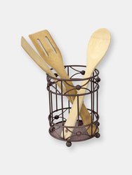 Arbor Collection Cutlery Holder with Mesh Bottom and Non-Skid Feet, Oil-Rubbed Bronze