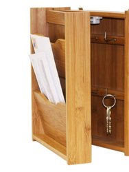 Bamboo Letter Rack with Key Box, Natural